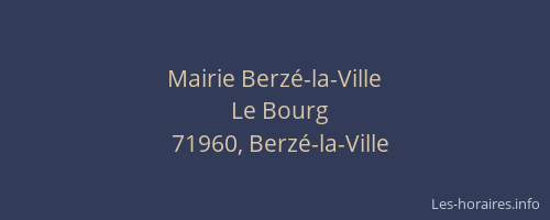 Mairie Berz&eacute;-la-Ville