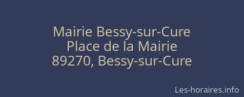 Mairie Bessy-sur-Cure