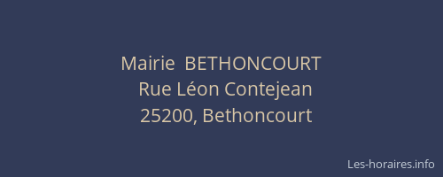 Mairie  BETHONCOURT