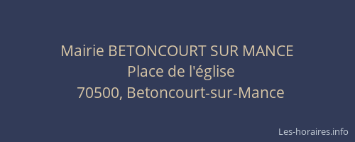 Mairie BETONCOURT SUR MANCE
