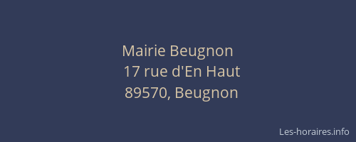 Mairie Beugnon