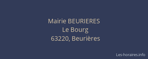 Mairie BEURIERES