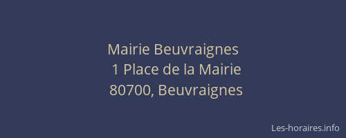 Mairie Beuvraignes