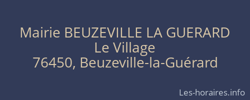 Mairie BEUZEVILLE LA GUERARD