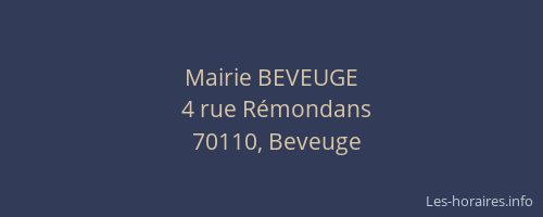 Mairie BEVEUGE