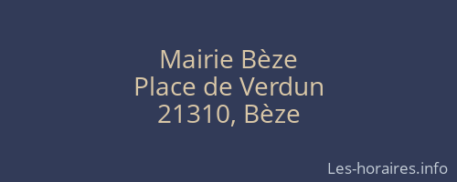 Mairie Bèze