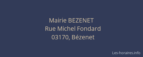 Mairie BEZENET