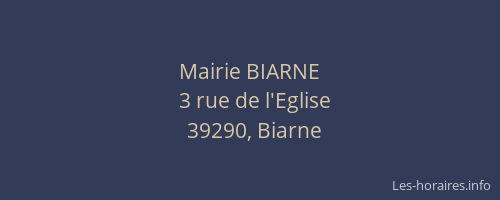 Mairie BIARNE