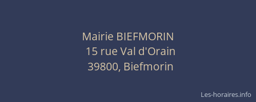 Mairie BIEFMORIN