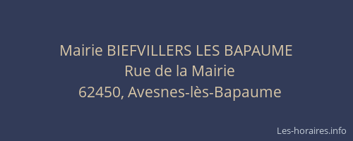 Mairie BIEFVILLERS LES BAPAUME