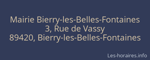 Mairie Bierry-les-Belles-Fontaines