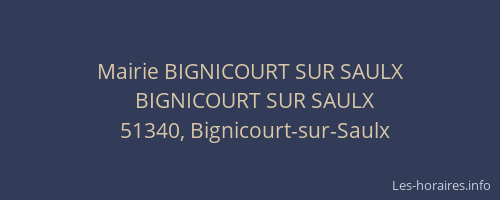 Mairie BIGNICOURT SUR SAULX