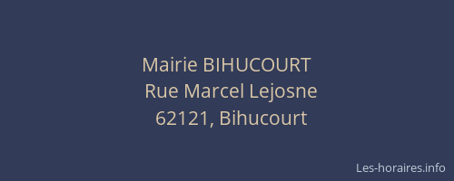 Mairie BIHUCOURT