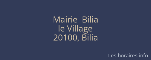 Mairie  Bilia