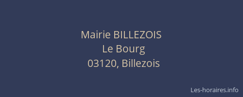 Mairie BILLEZOIS