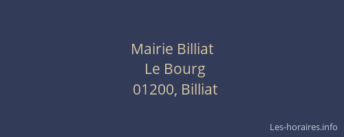 Mairie Billiat