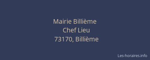 Mairie Billi&egrave;me