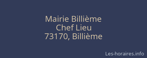 Mairie Billième