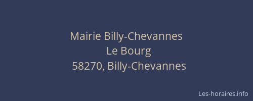Mairie Billy-Chevannes