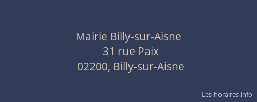 Mairie Billy-sur-Aisne