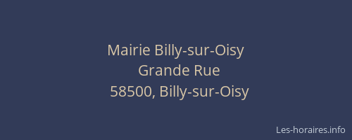 Mairie Billy-sur-Oisy
