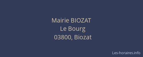 Mairie BIOZAT