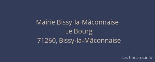Mairie Bissy-la-Mâconnaise