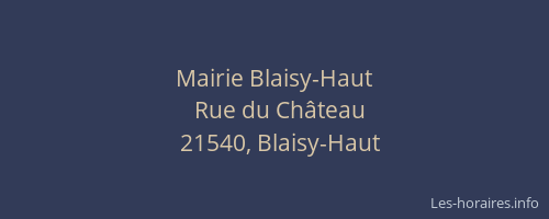 Mairie Blaisy-Haut