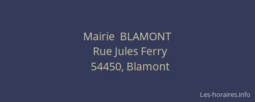 Mairie  BLAMONT