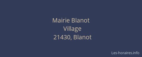 Mairie Blanot