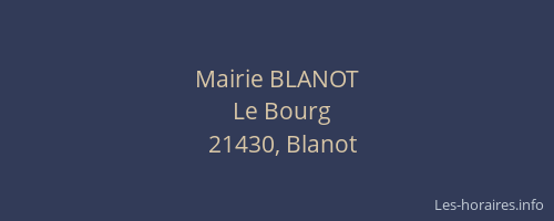 Mairie BLANOT