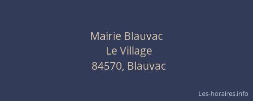 Mairie Blauvac