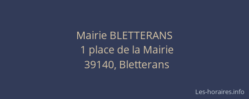 Mairie BLETTERANS