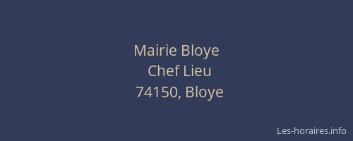 Mairie Bloye