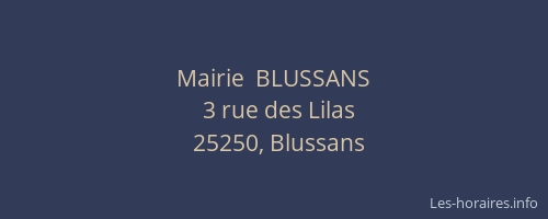Mairie  BLUSSANS