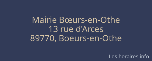 Mairie Bœurs-en-Othe