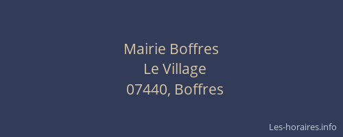Mairie Boffres
