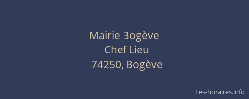 Mairie Bog&egrave;ve