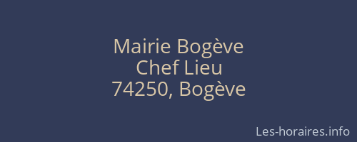 Mairie Bogève