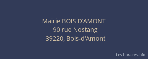 Mairie BOIS D'AMONT