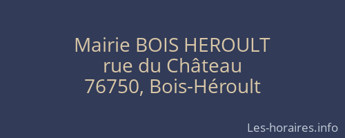Mairie BOIS HEROULT