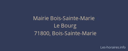 Mairie Bois-Sainte-Marie