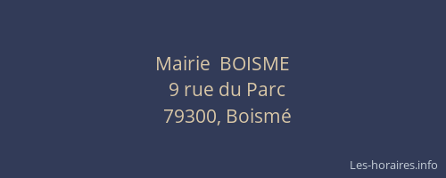 Mairie  BOISME