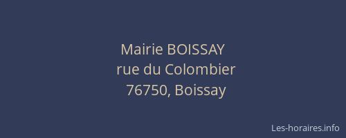 Mairie BOISSAY