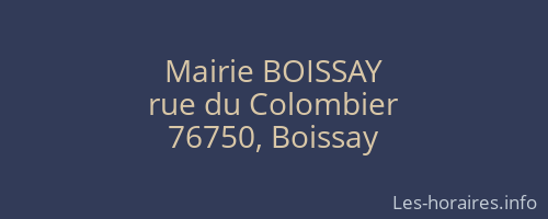 Mairie BOISSAY