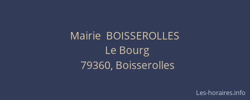 Mairie  BOISSEROLLES