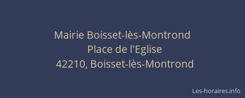 Mairie Boisset-lès-Montrond