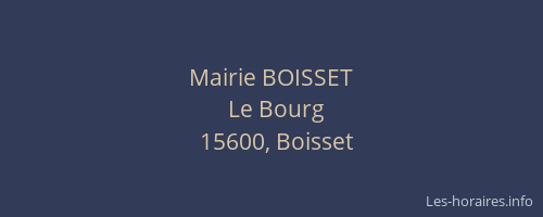 Mairie BOISSET