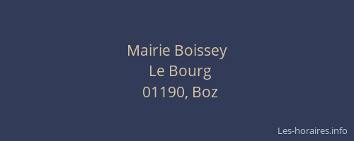 Mairie Boissey