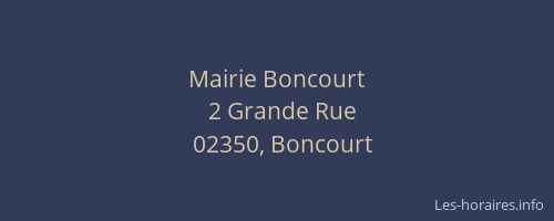 Mairie Boncourt